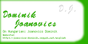 dominik joanovics business card